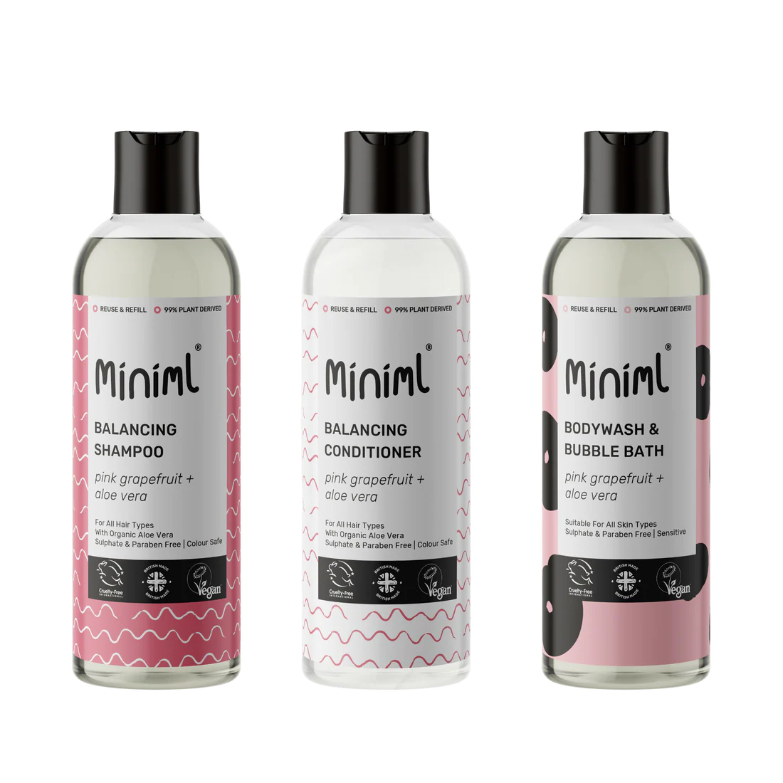 Miniml Balancing Hair and Beauty Bundle - Pink Grapefruit & Aloe Vera