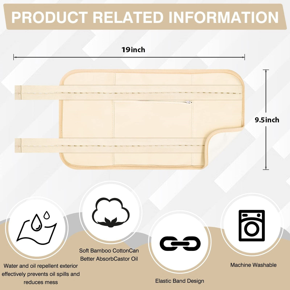 Reusable Bamboo Castor Oil Pack - Body Wrap (Up to 40" Waist)