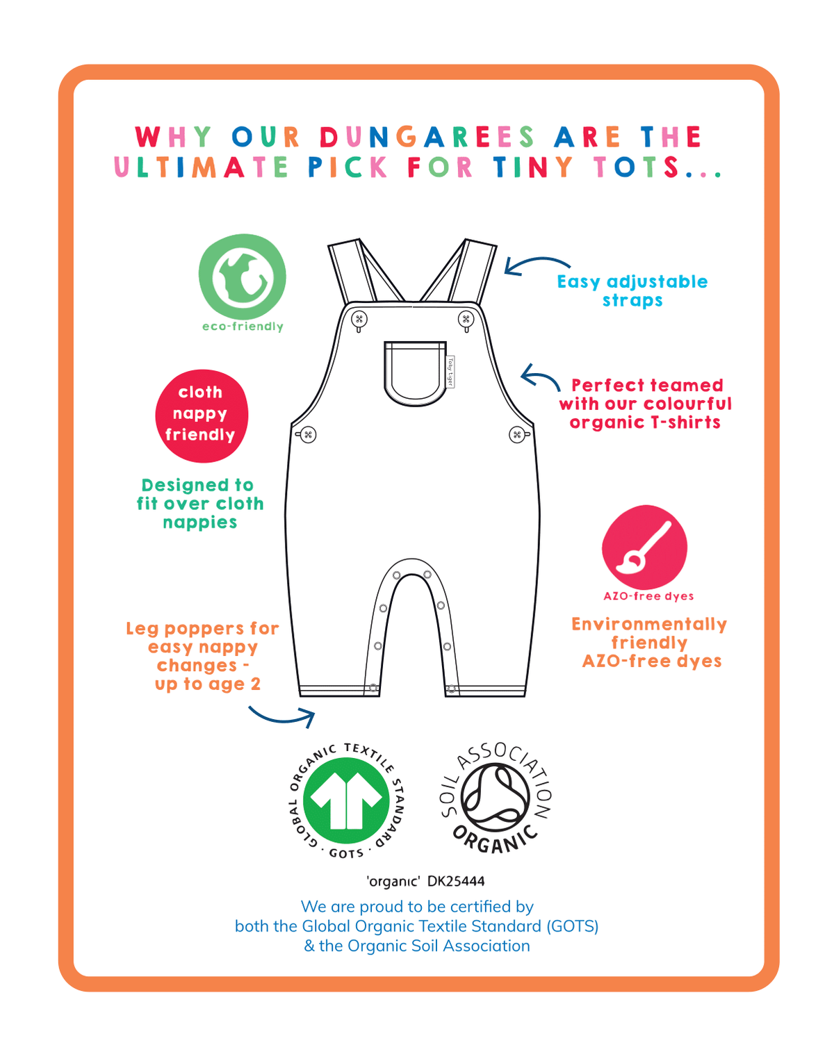 Organic Arctic Print Dungarees