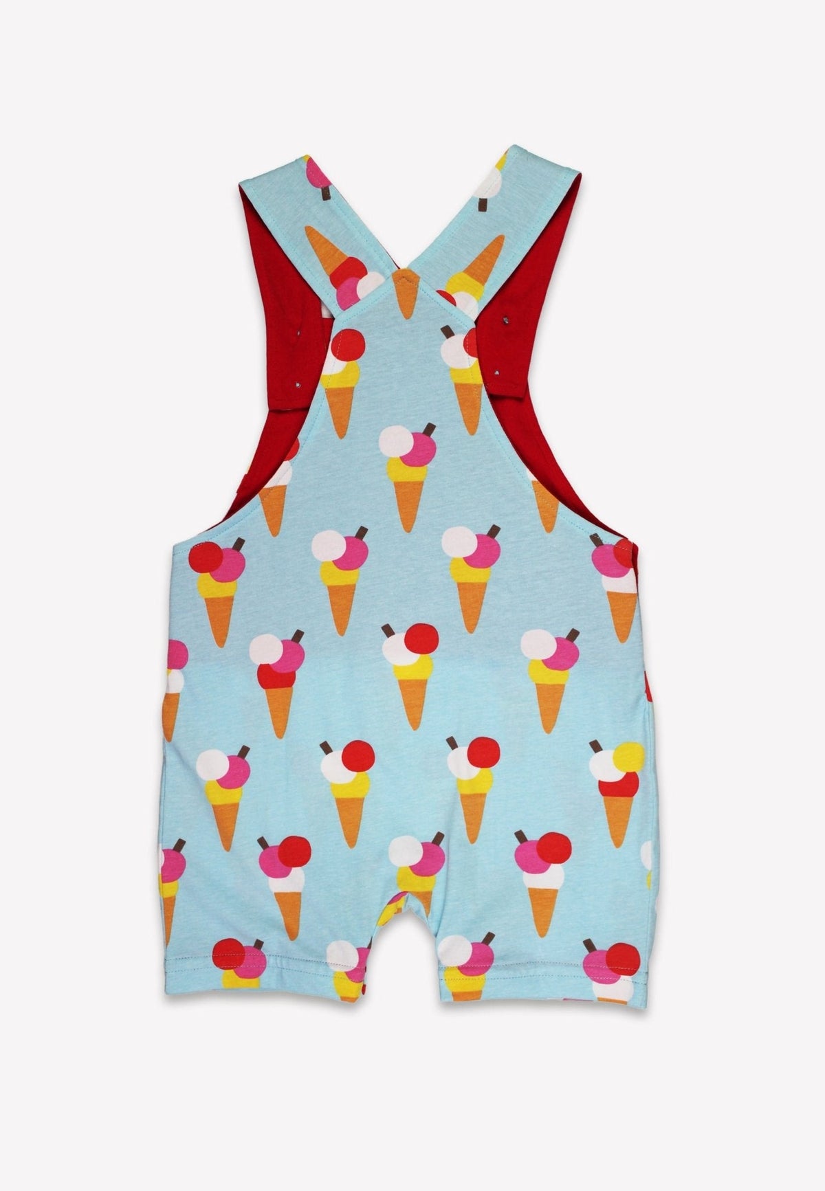 Organic Ice Cream Cones Print Dungaree Shorts