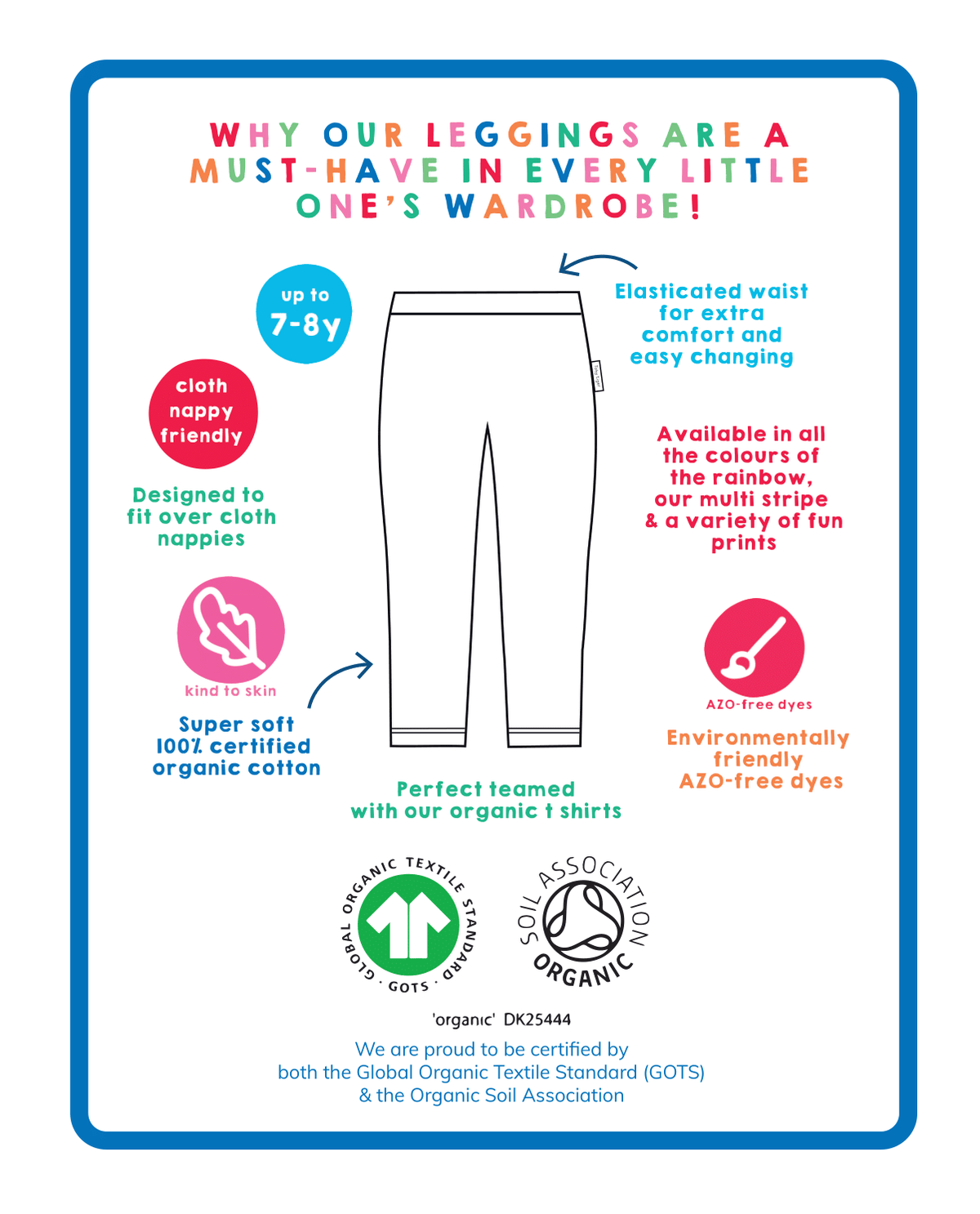 Organic Blue Basic Leggings