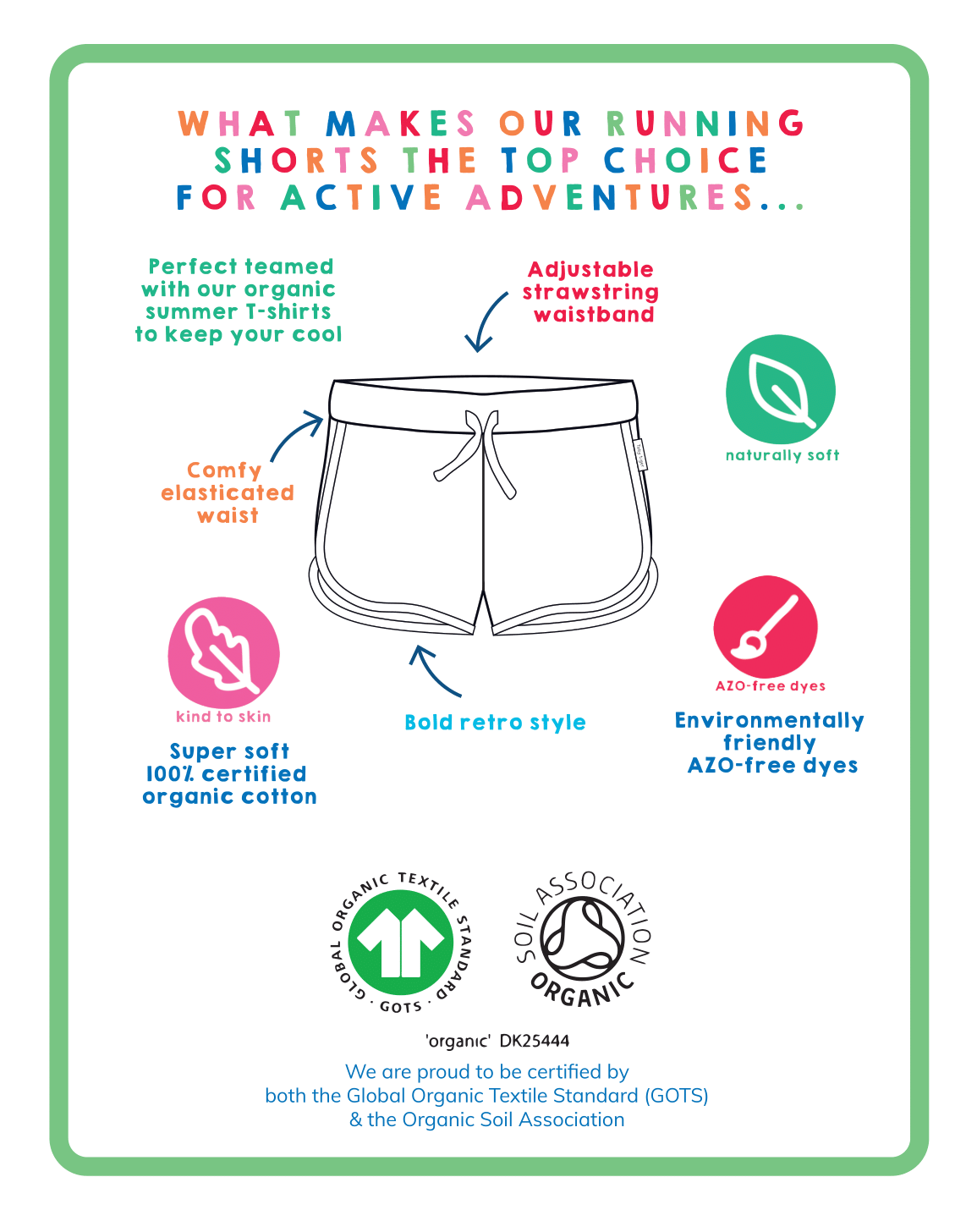 Organic Daisy Print Running Shorts