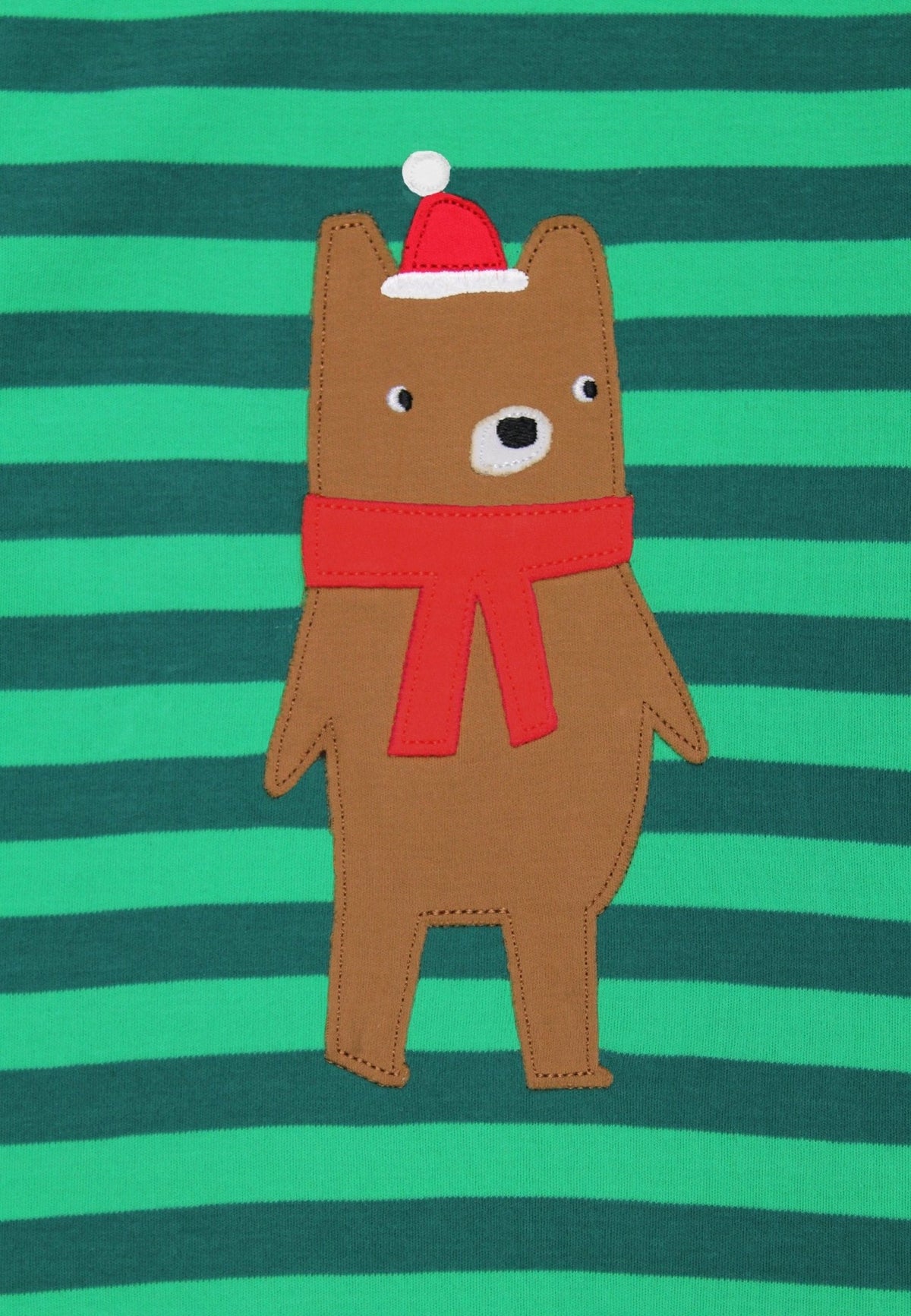 Organic Christmas Bear Applique Sleepsuit