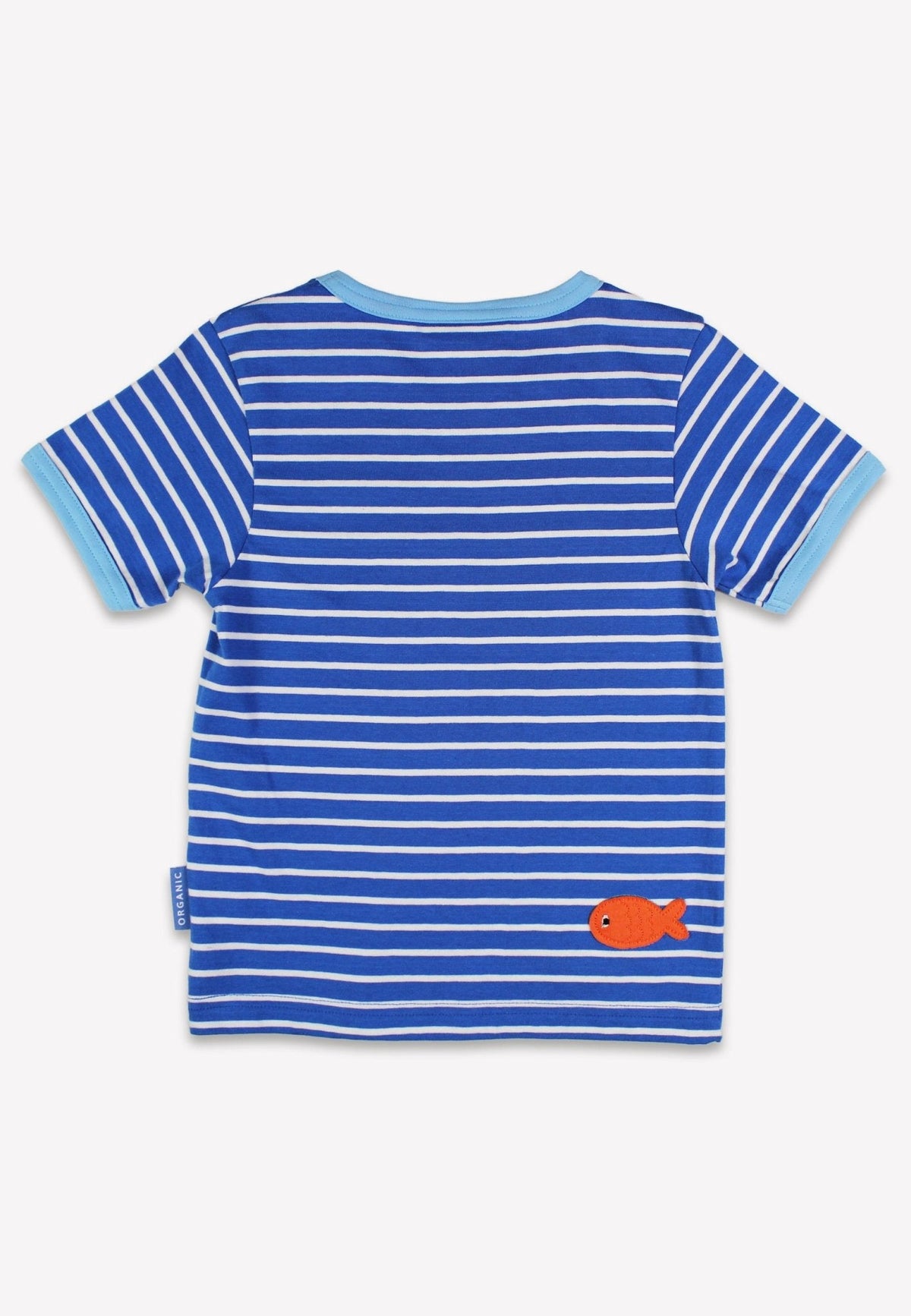 Organic Blue Anchor Applique Short-Sleeved T-Shirt