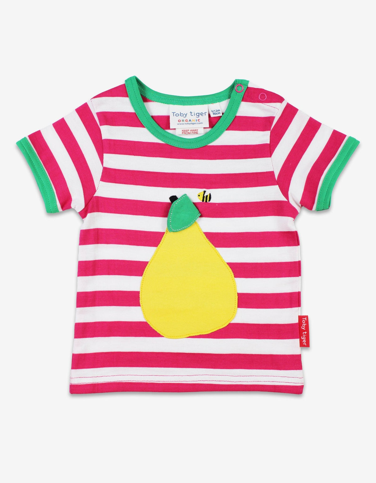Organic Pear Applique Short-Sleeved T-Shirt