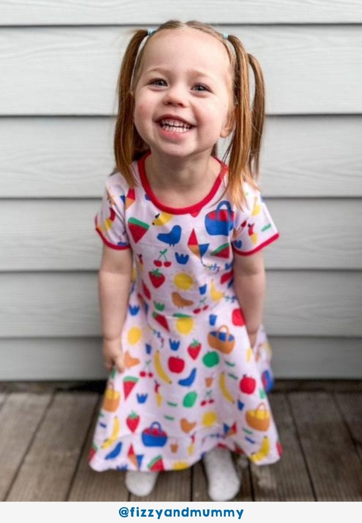Organic Picnic Print Short Sleeved Skater Dress