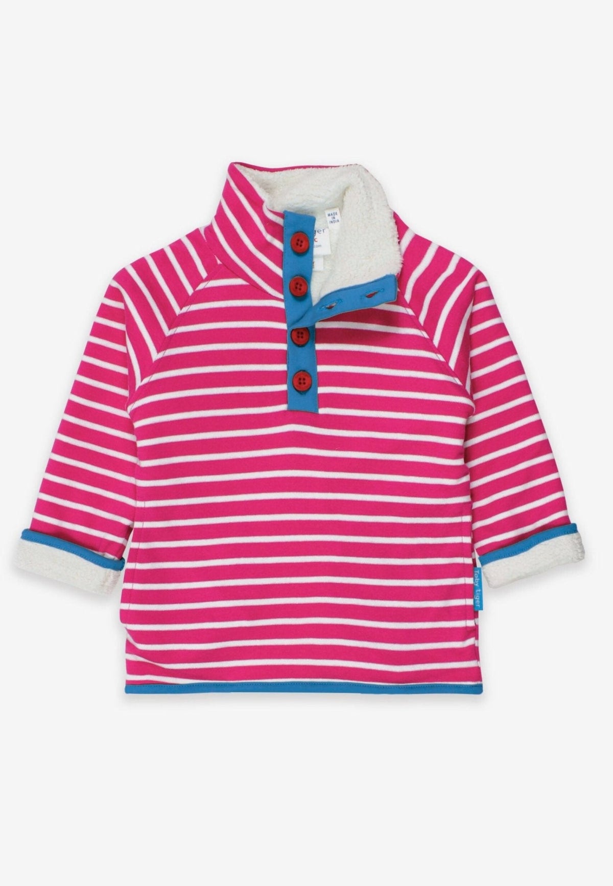 Organic Pink Breton Cosy Fleece Sweatshirt