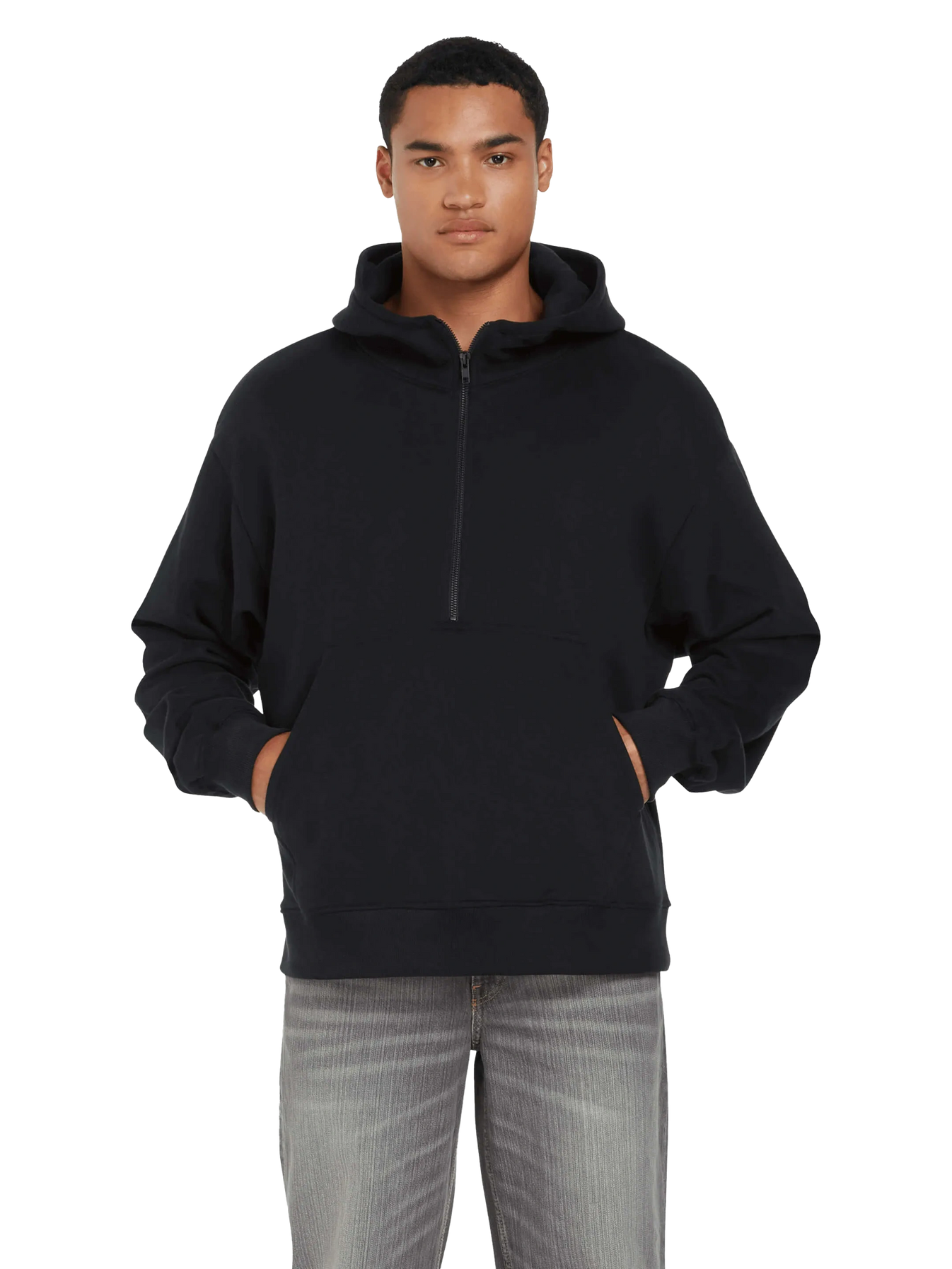 Organic Half Zip Hoodie: Unisex