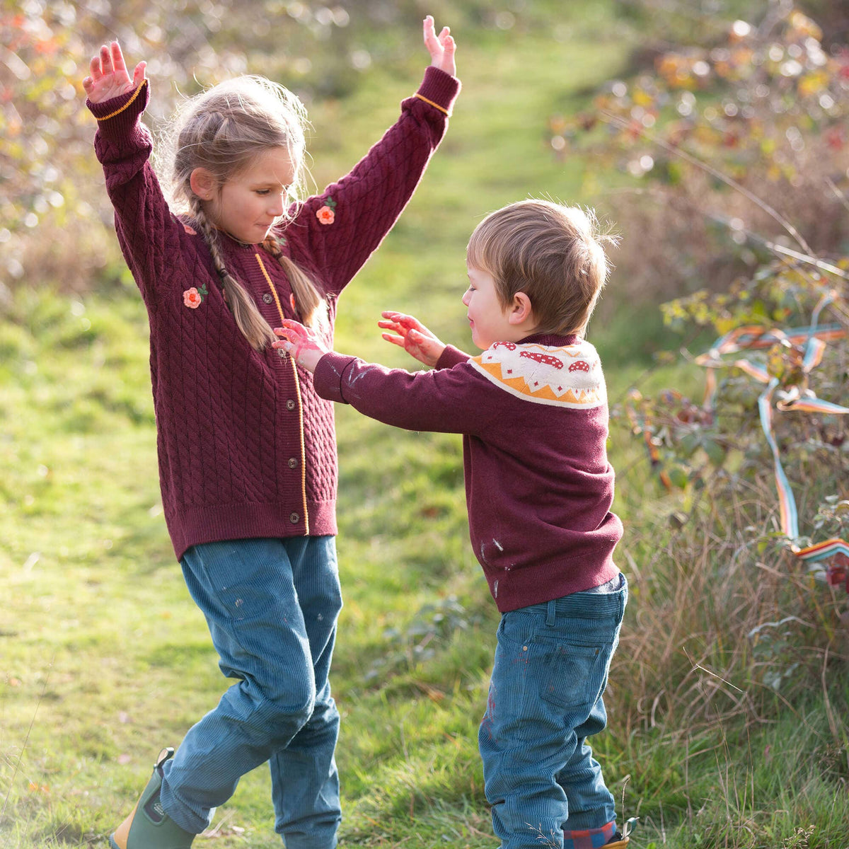 Mushroom Fair Isle Knitted Jumper