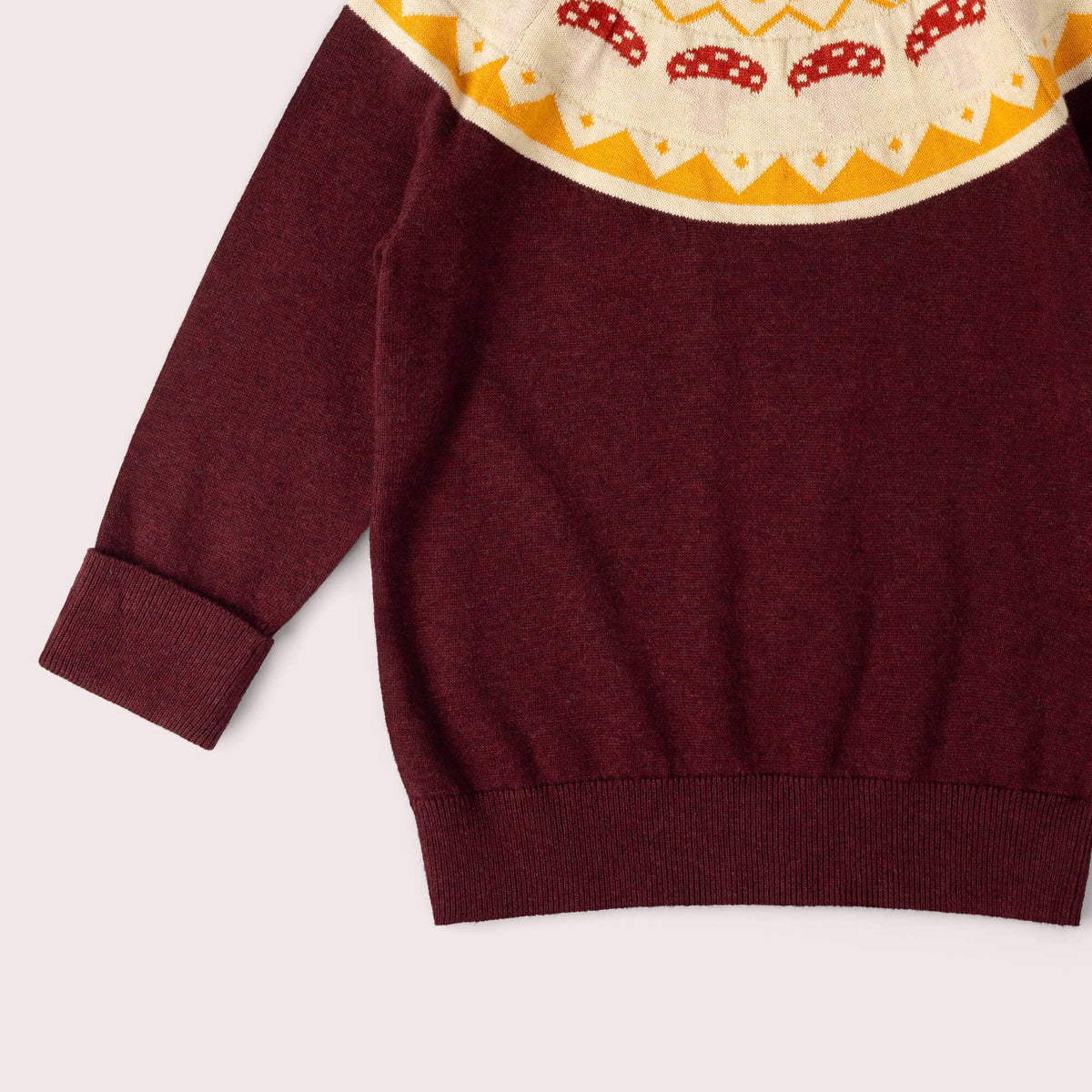 Mushroom Fair Isle Knitted Jumper