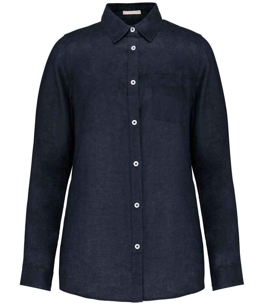 Linen Long Sleeve Shirt: Womens