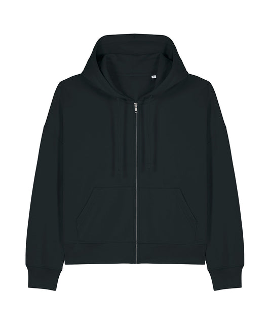 Organic Dropped Shoulder Zipped Hoodie: Womens