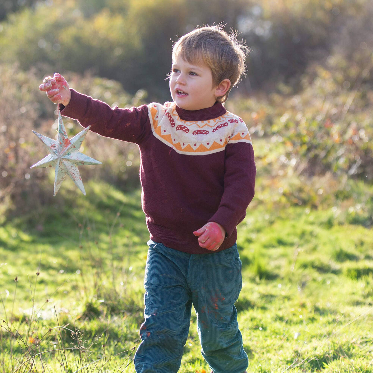 Mushroom Fair Isle Knitted Jumper