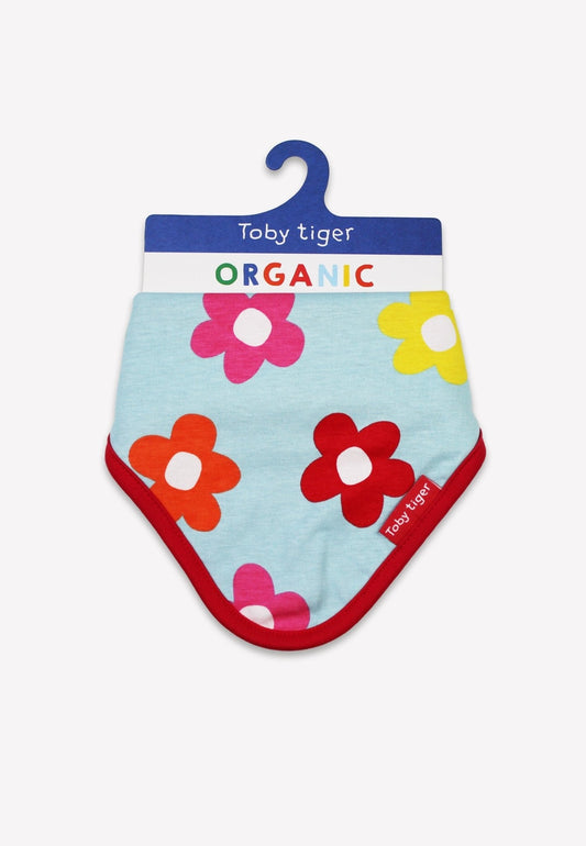 Organic Rainbow Bloom Print Dribble Bib