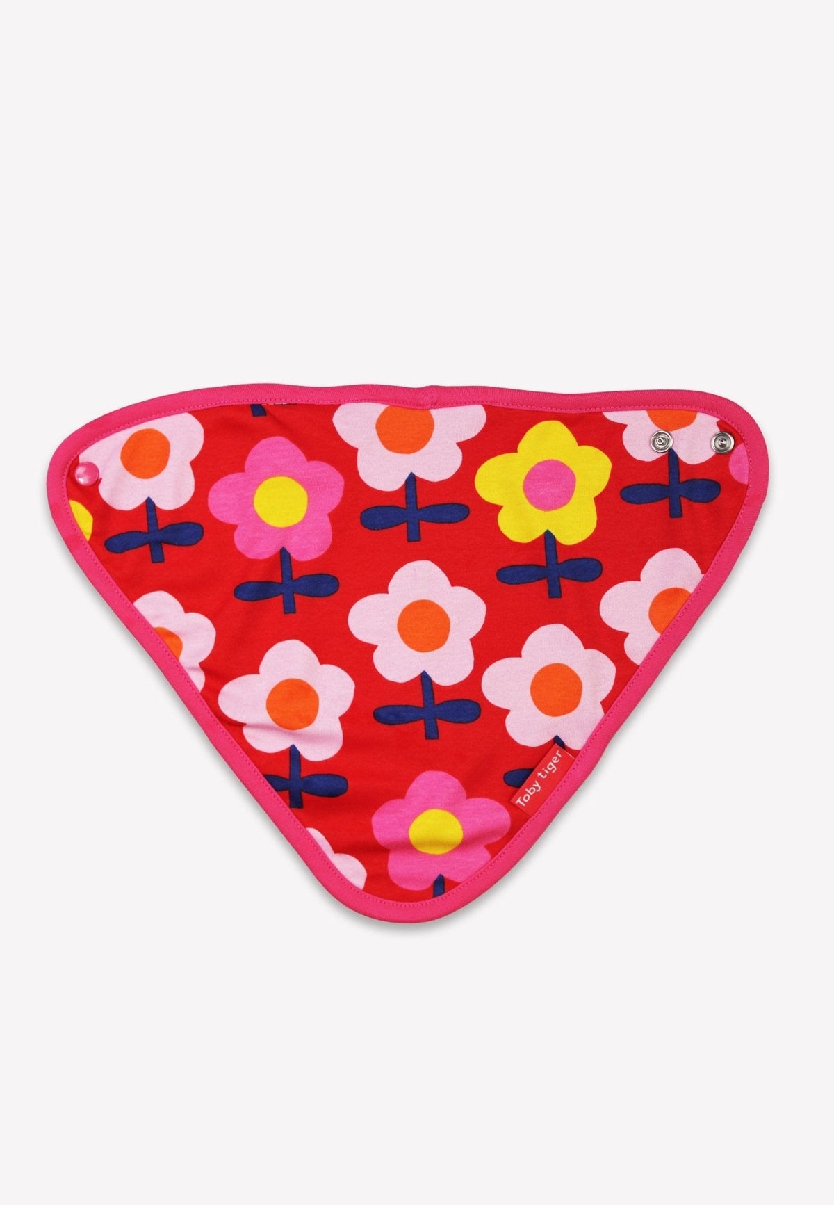 Organic Pink Flower Print Dribble Bib