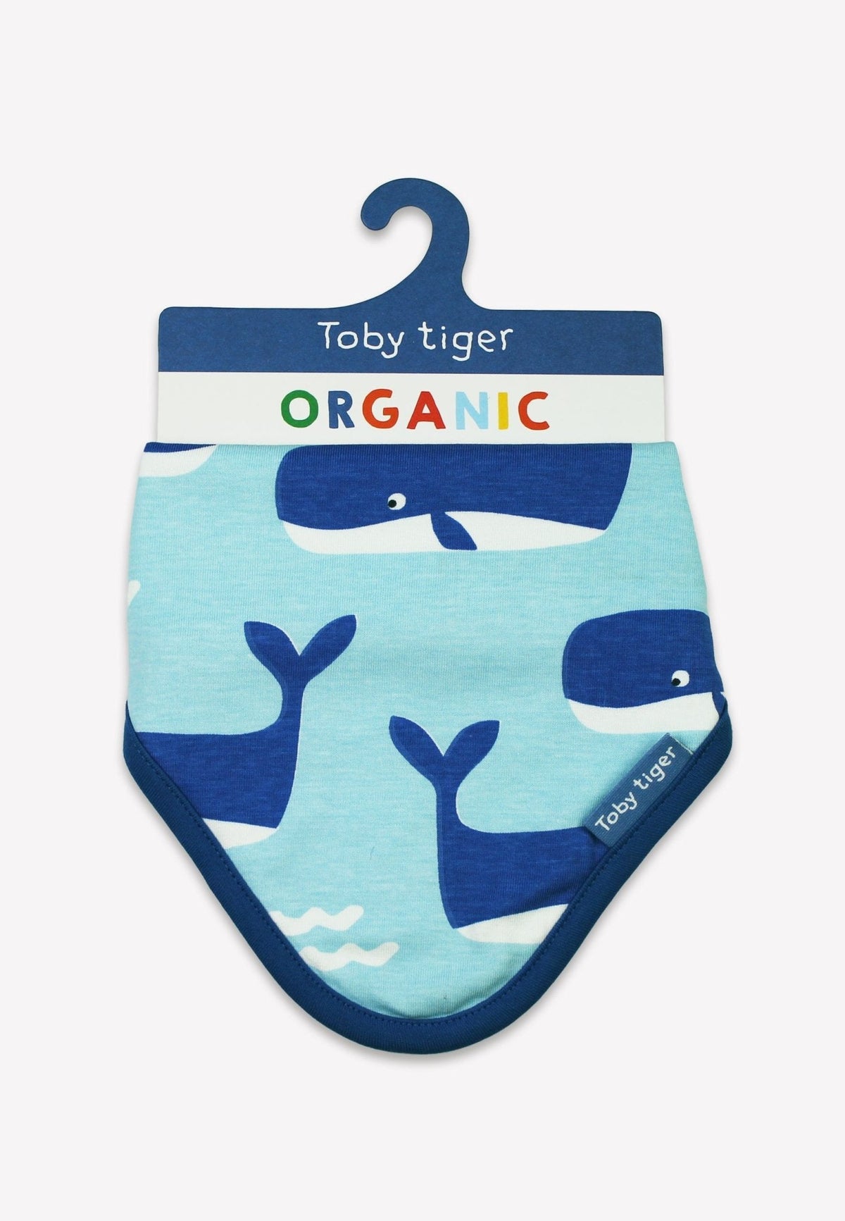 Organic Whale Waves Print Dribble Bib