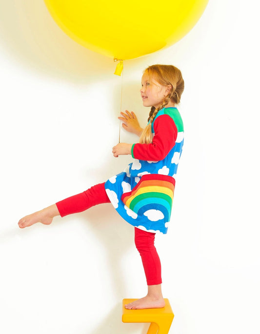 Organic Multi Rainbow Applique Dress
