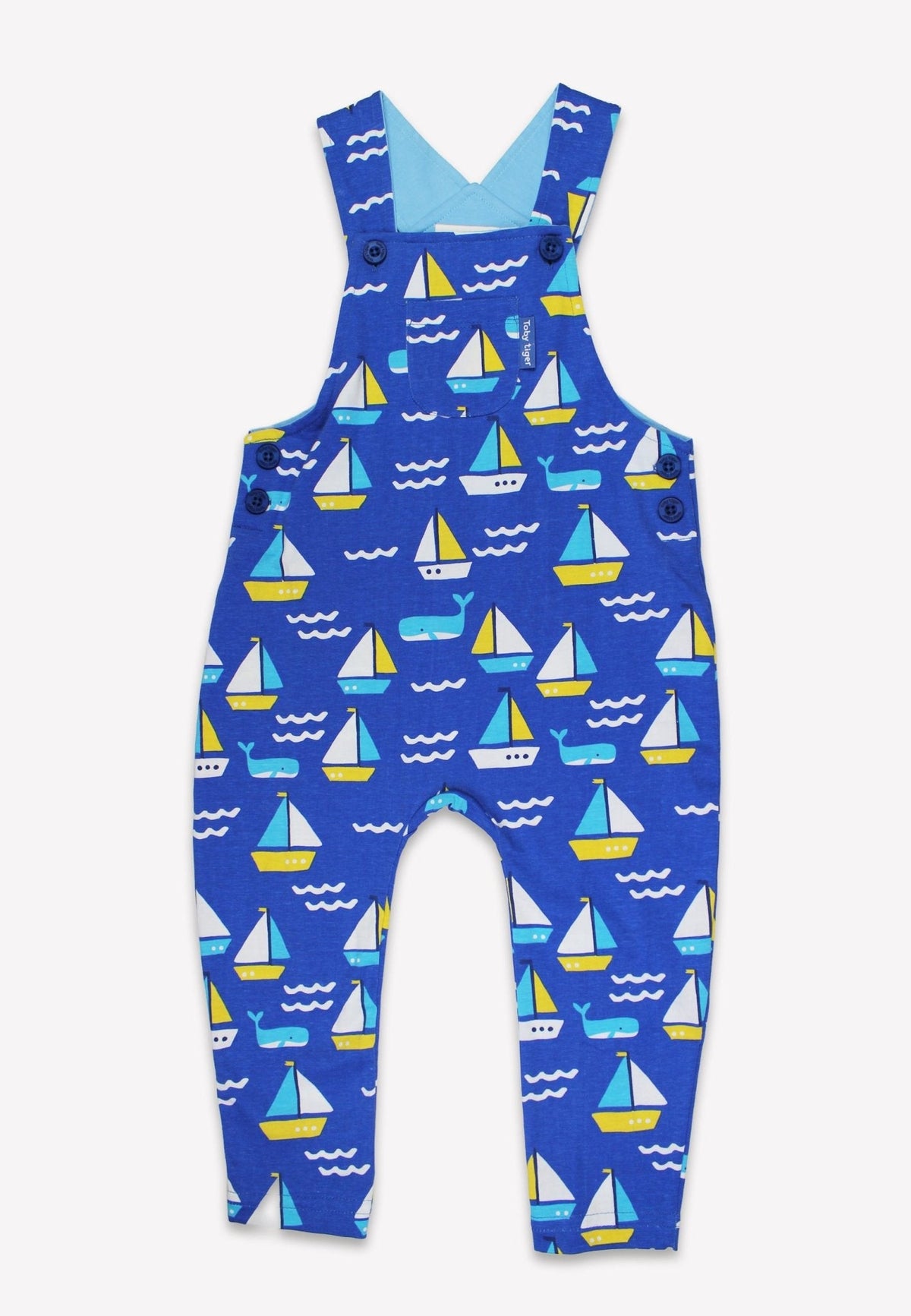 Organic St Ives Print Dungarees