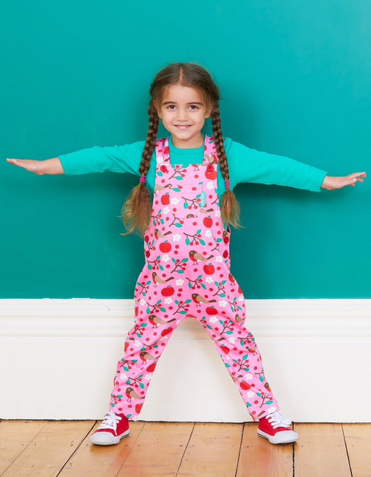 Organic Robin Print Dungarees