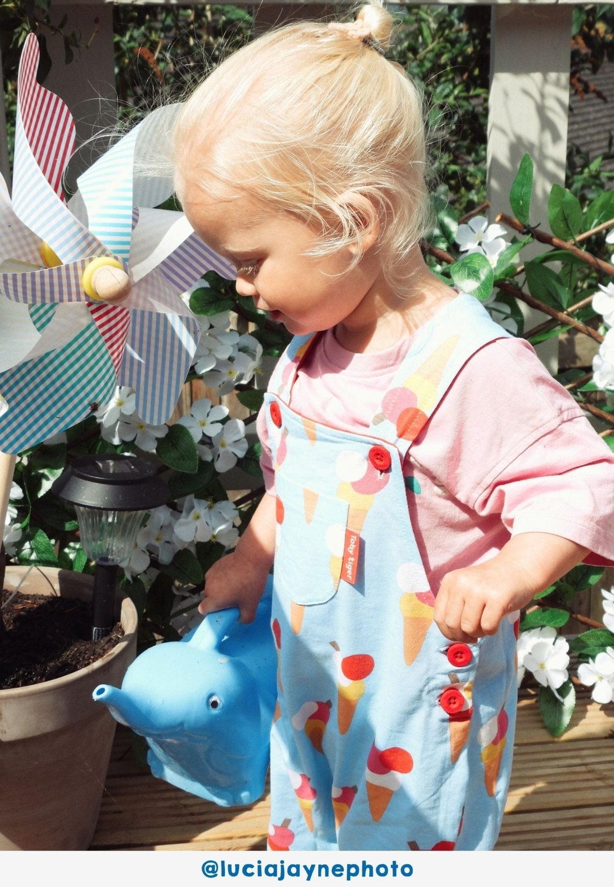 Organic Ice Cream Cones Print Dungaree Shorts