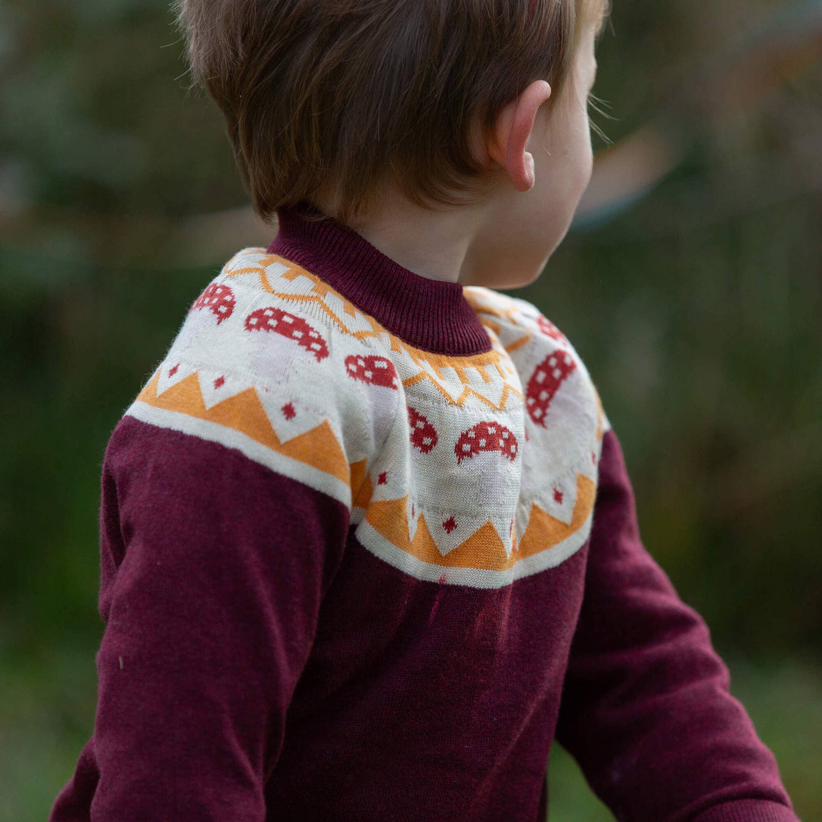 Mushroom Fair Isle Knitted Jumper