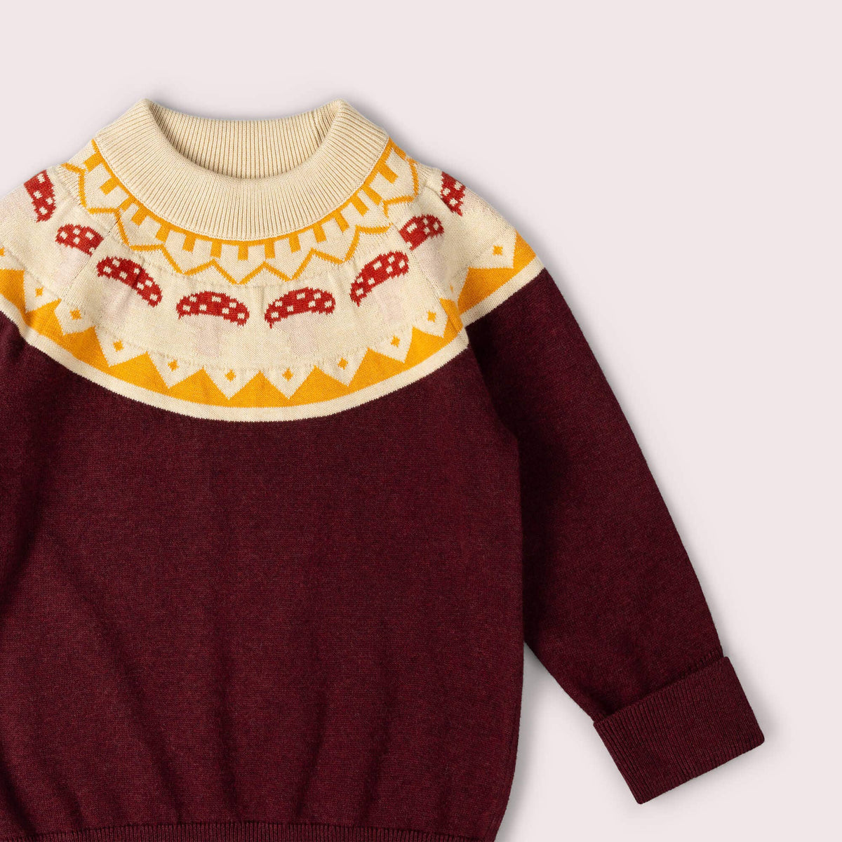 Mushroom Fair Isle Knitted Jumper