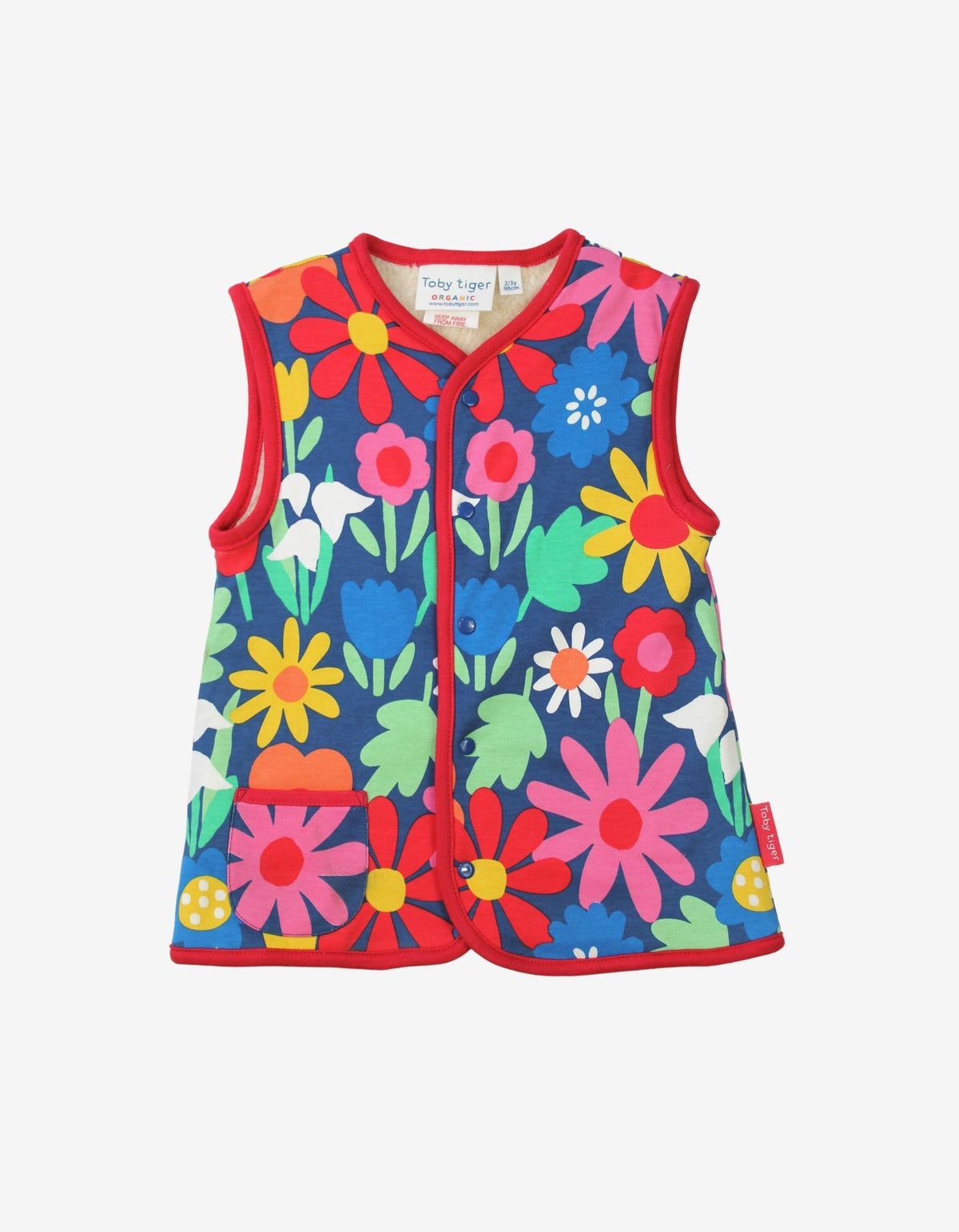 Organic Bold Floral Reversible Gilet