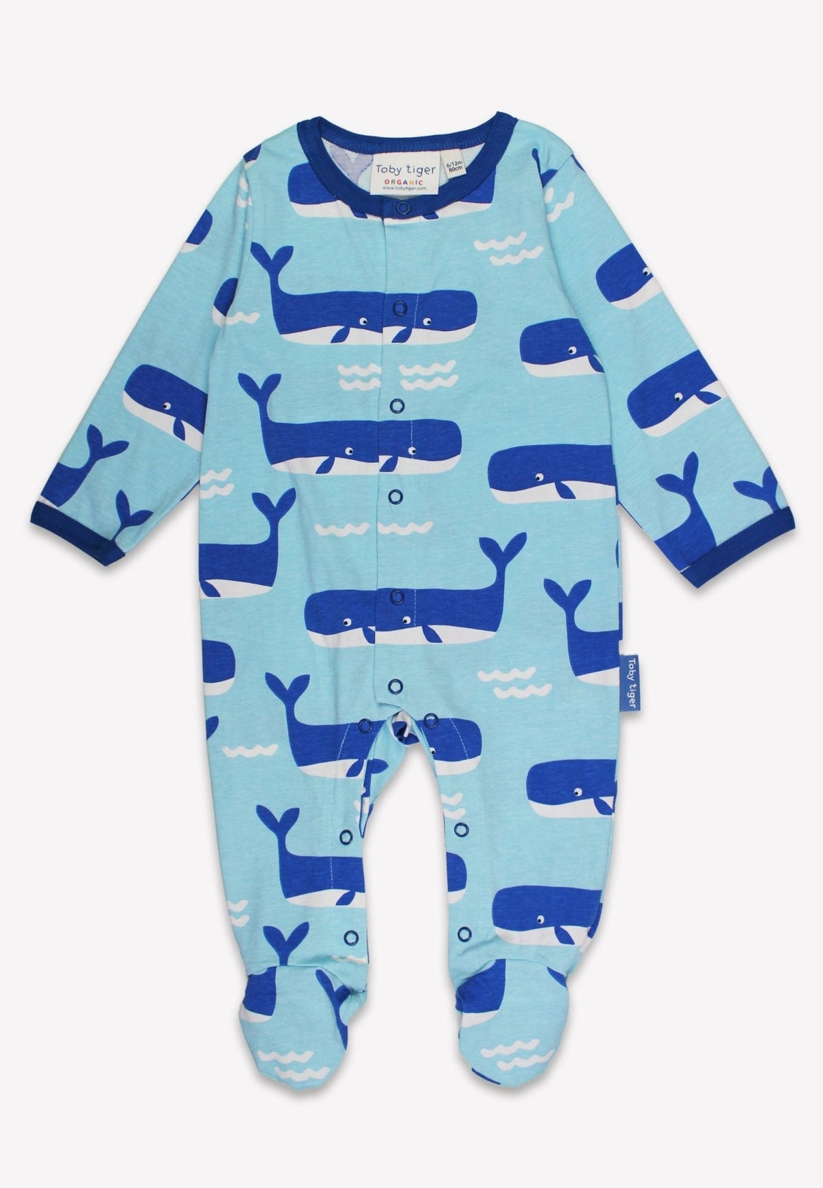 Organic Whale Waves Print Baby Gift Set