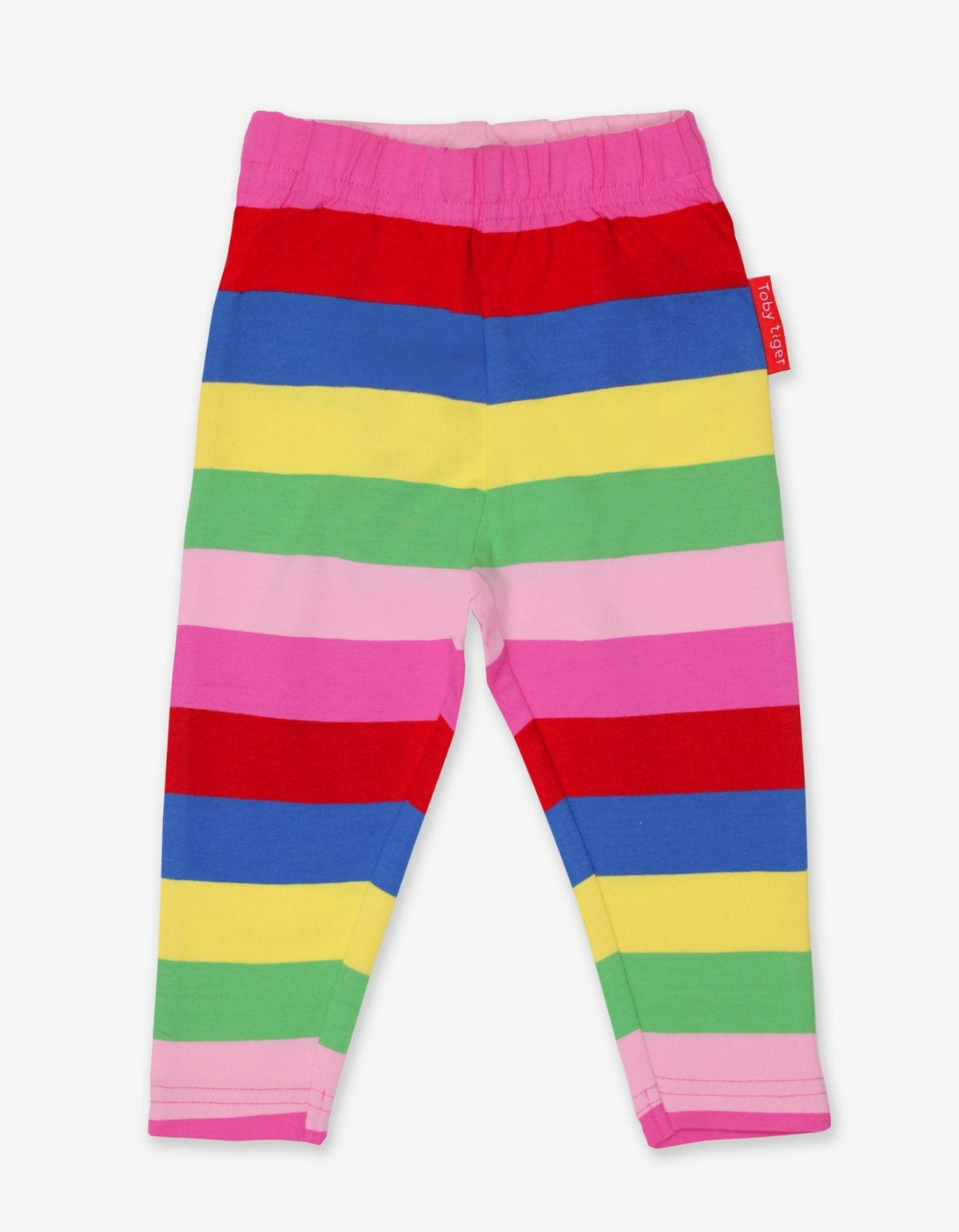 Organic 3/4 Length Pink Multi Stripe Leggings
