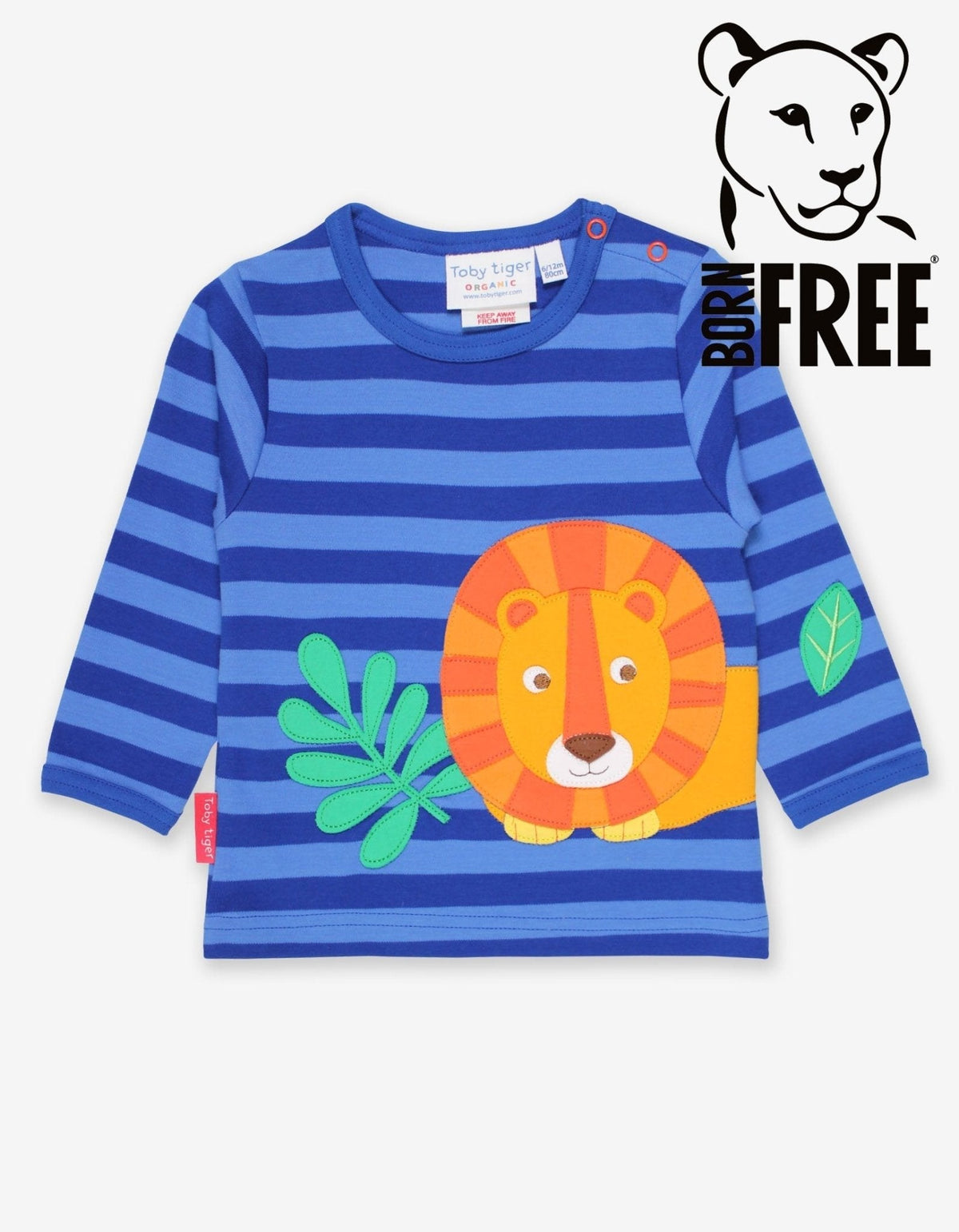 Organic Born Free Lion Applique Long-Sleeved T-Shirt