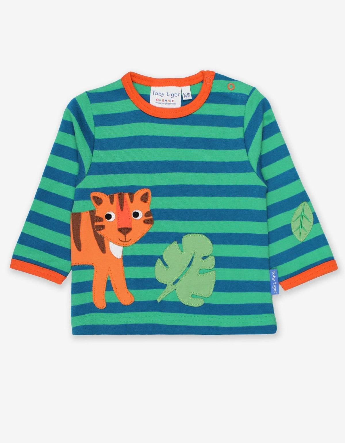 Organic Born Free Tiger Applique Long-Sleeved T-Shirt