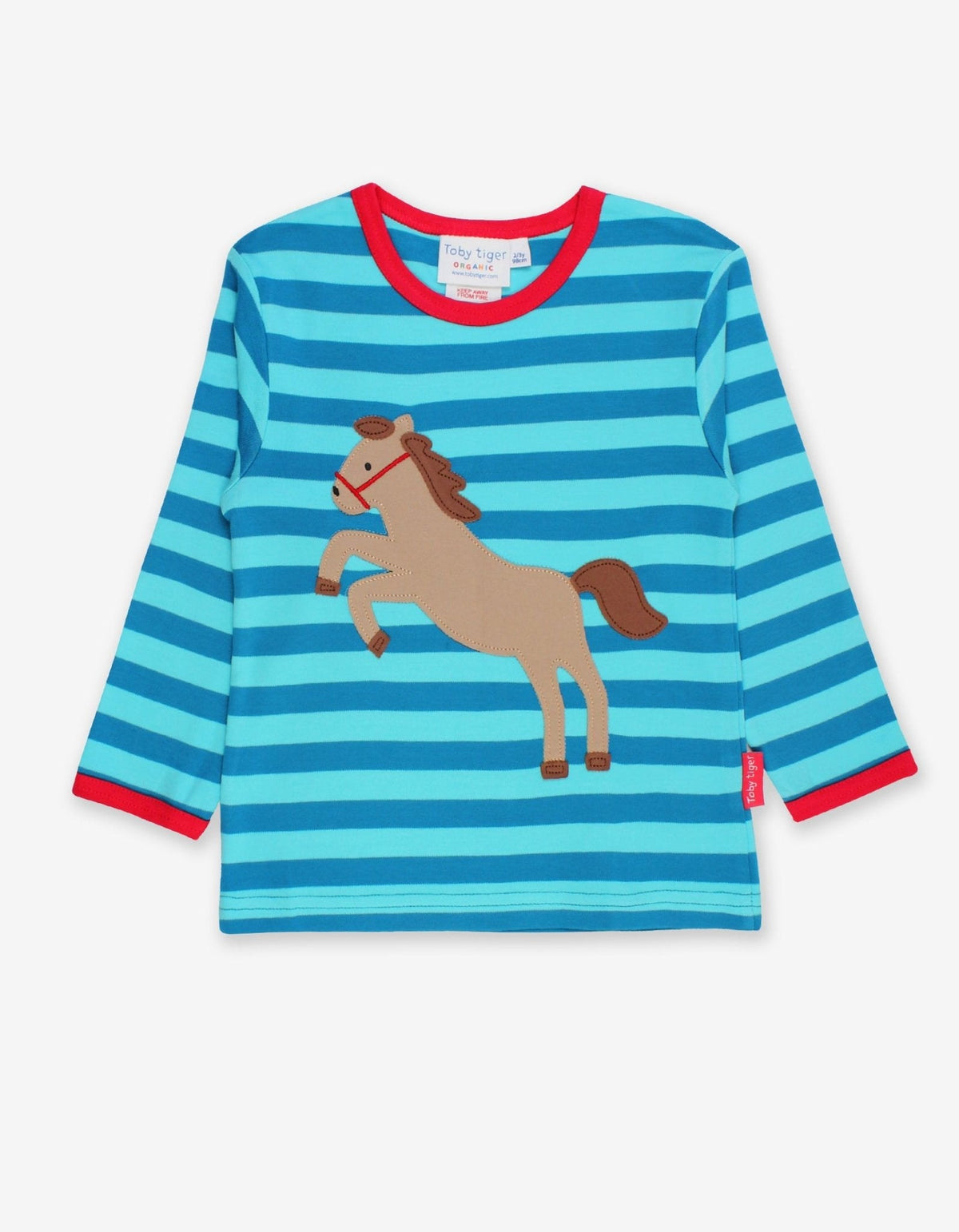 Organic Jumping Horse Applique Long-Sleeved T-Shirt