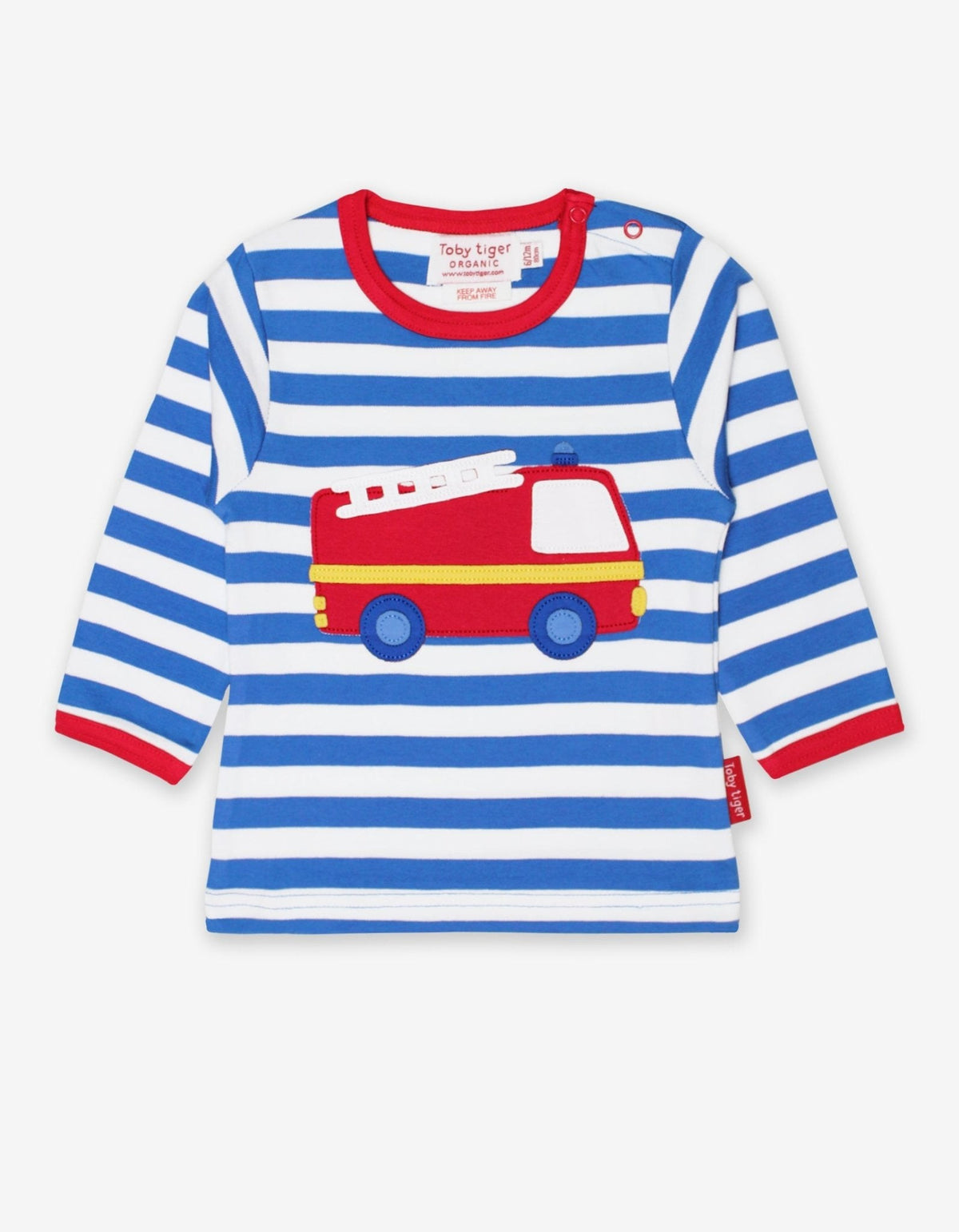 Organic Fire Engine Applique Long-Sleeved T-Shirt
