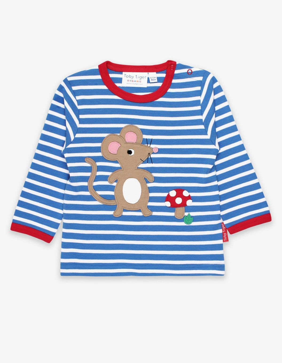 Organic Mouse and Mushroom Applique Long-Sleeved T-Shirt