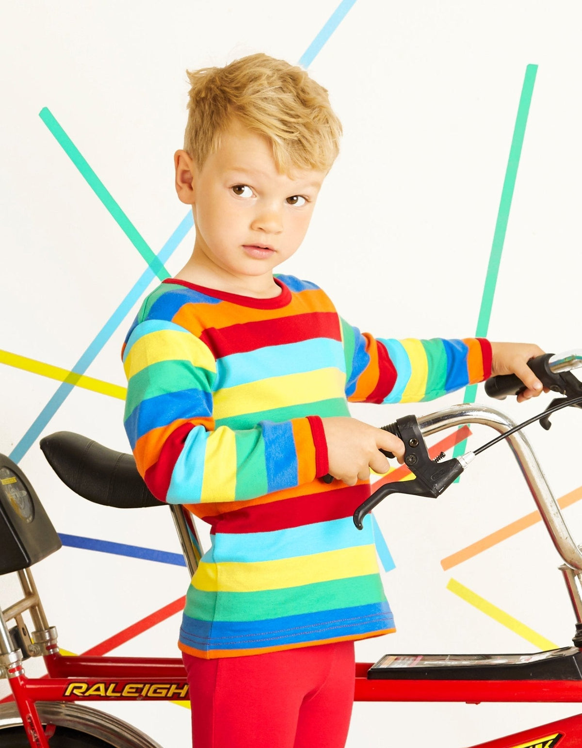 Organic Multi Stripe Long-Sleeved T-Shirt