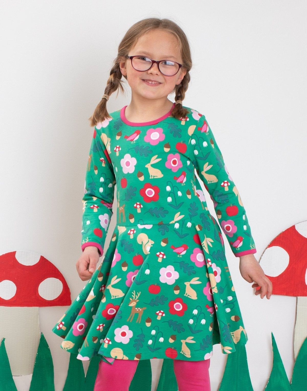 Organic Forest Adventure Print Skater Dress