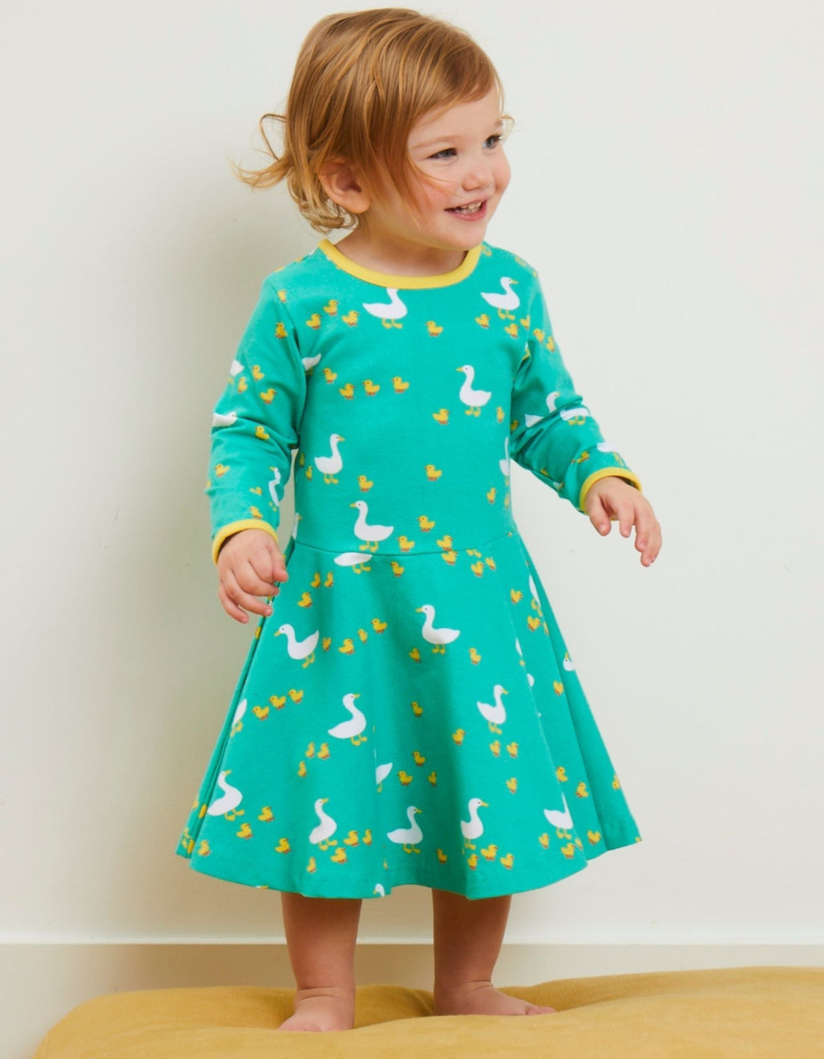 Organic Duck Print Skater Dress