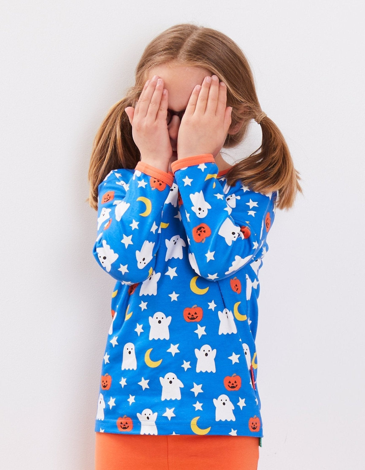 Organic Halloween Print Long-Sleeved T-Shirt