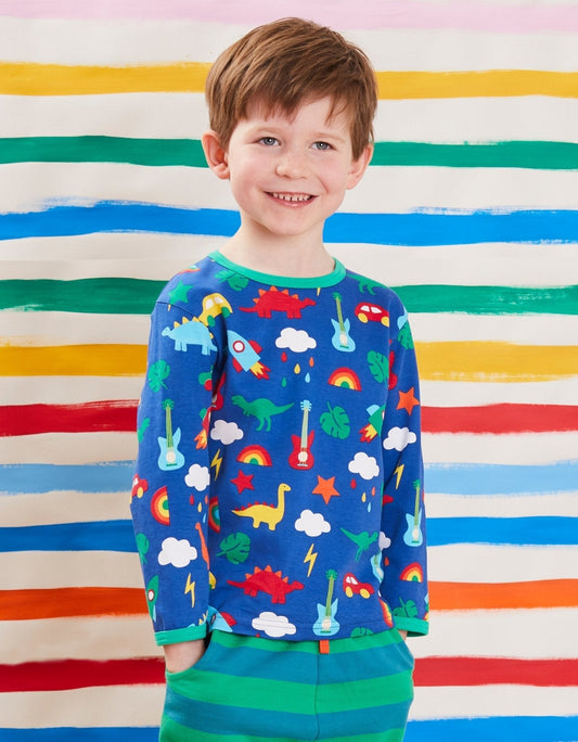 Organic Playtime Mix-Up Print Long-Sleeved T-Shirt