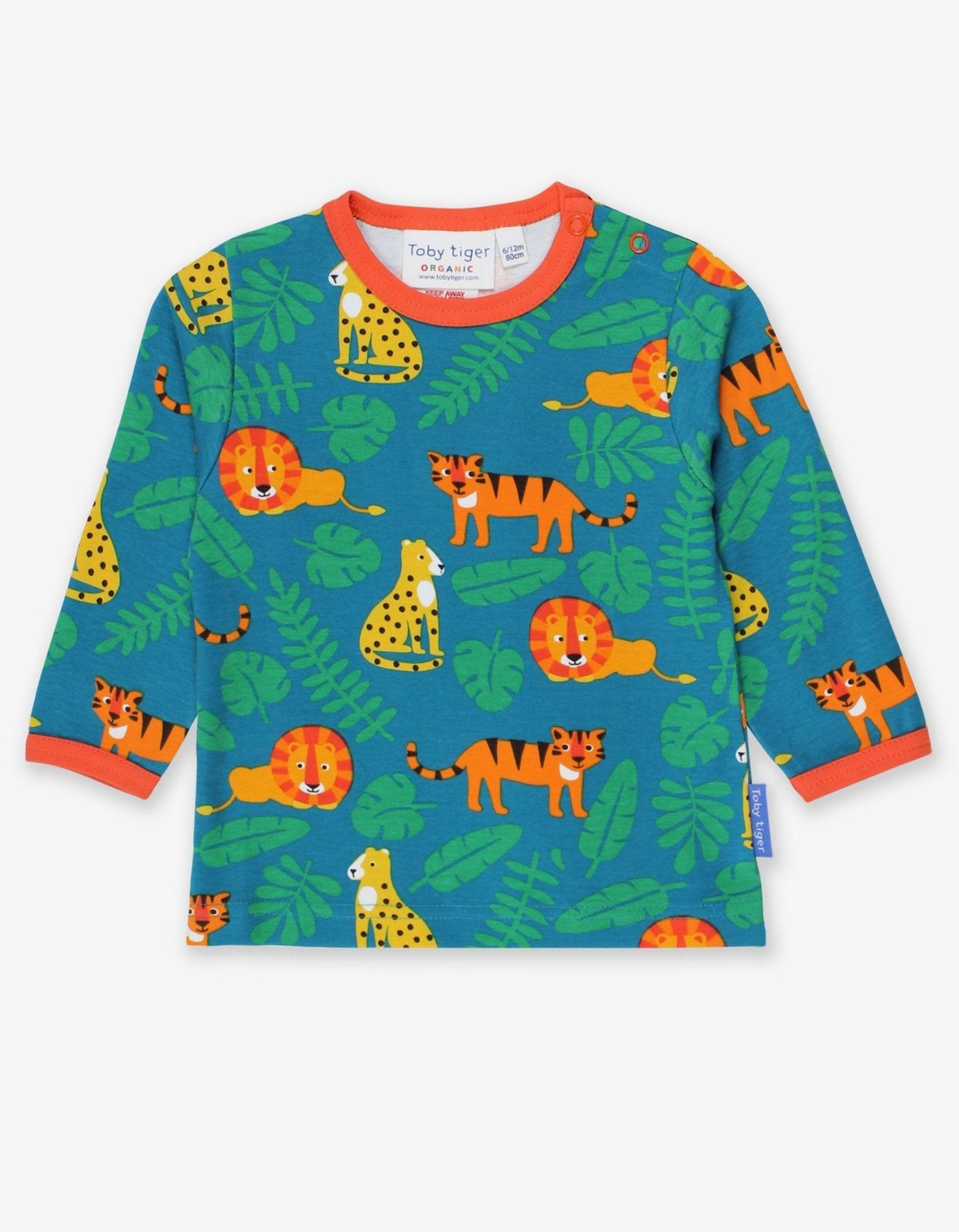 Organic Wild Cats Print Long-Sleeved T-Shirt