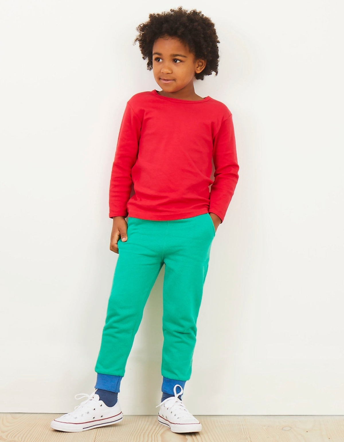 Organic Red Basic Long-Sleeved T-Shirt