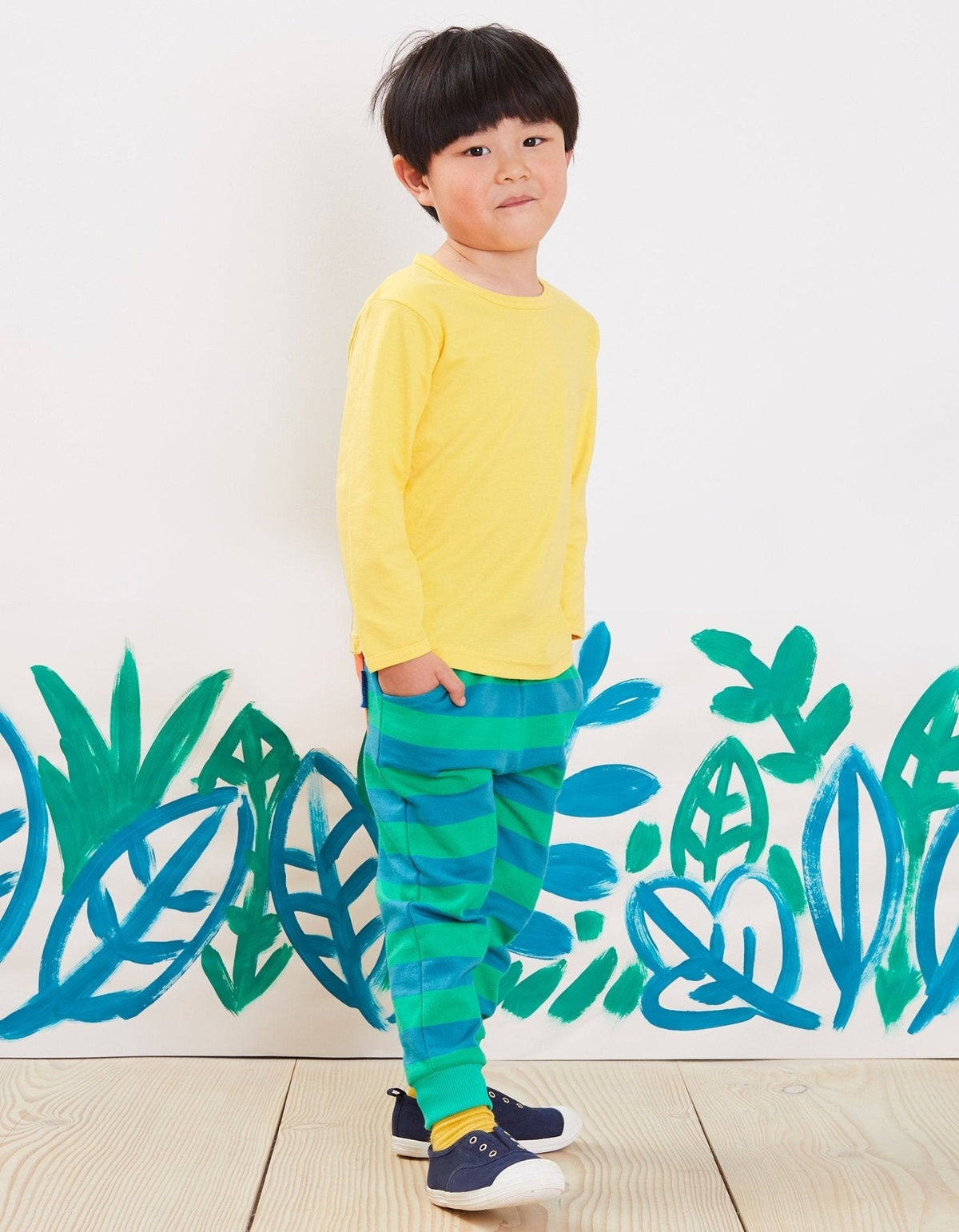 Organic Yellow Basic Long-Sleeved T-Shirt