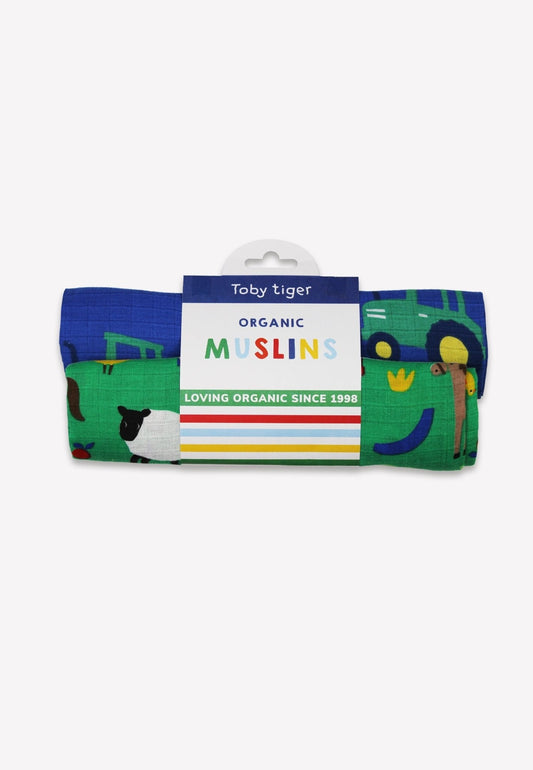 Organic Hillside Print 2 Pack Muslins