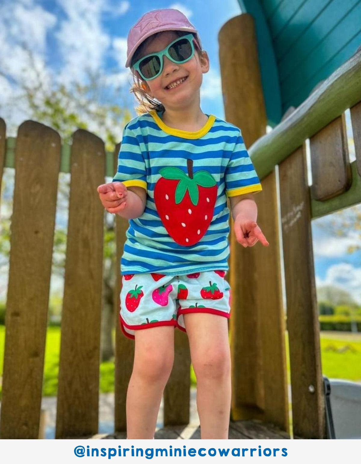 Organic Strawberry Print Running Shorts