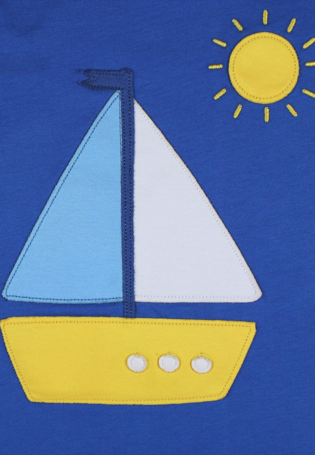 Organic St Ives Boat Applique Short-Sleeved T-Shirt