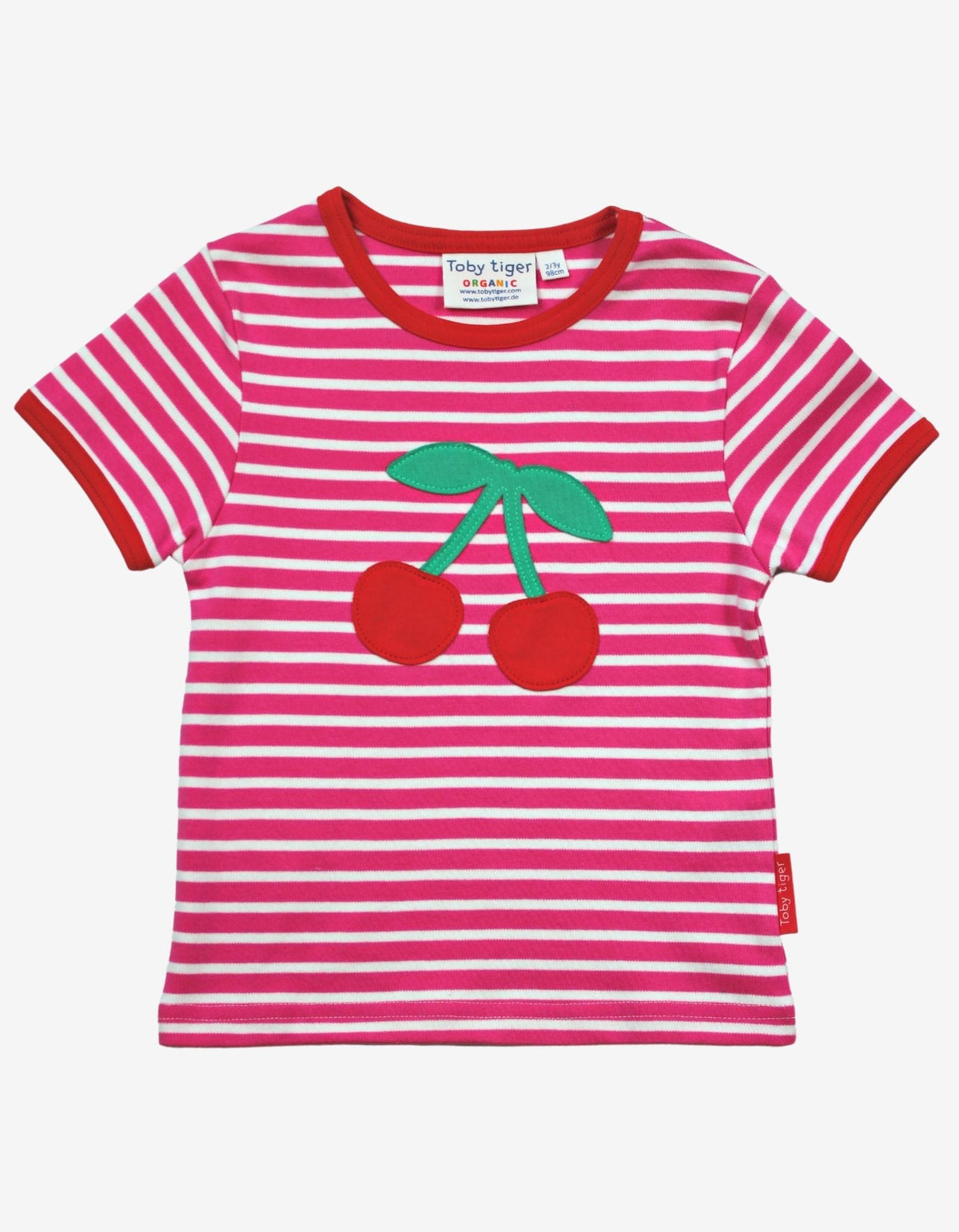 Organic Cherry Applique Short-Sleeved T-Shirt