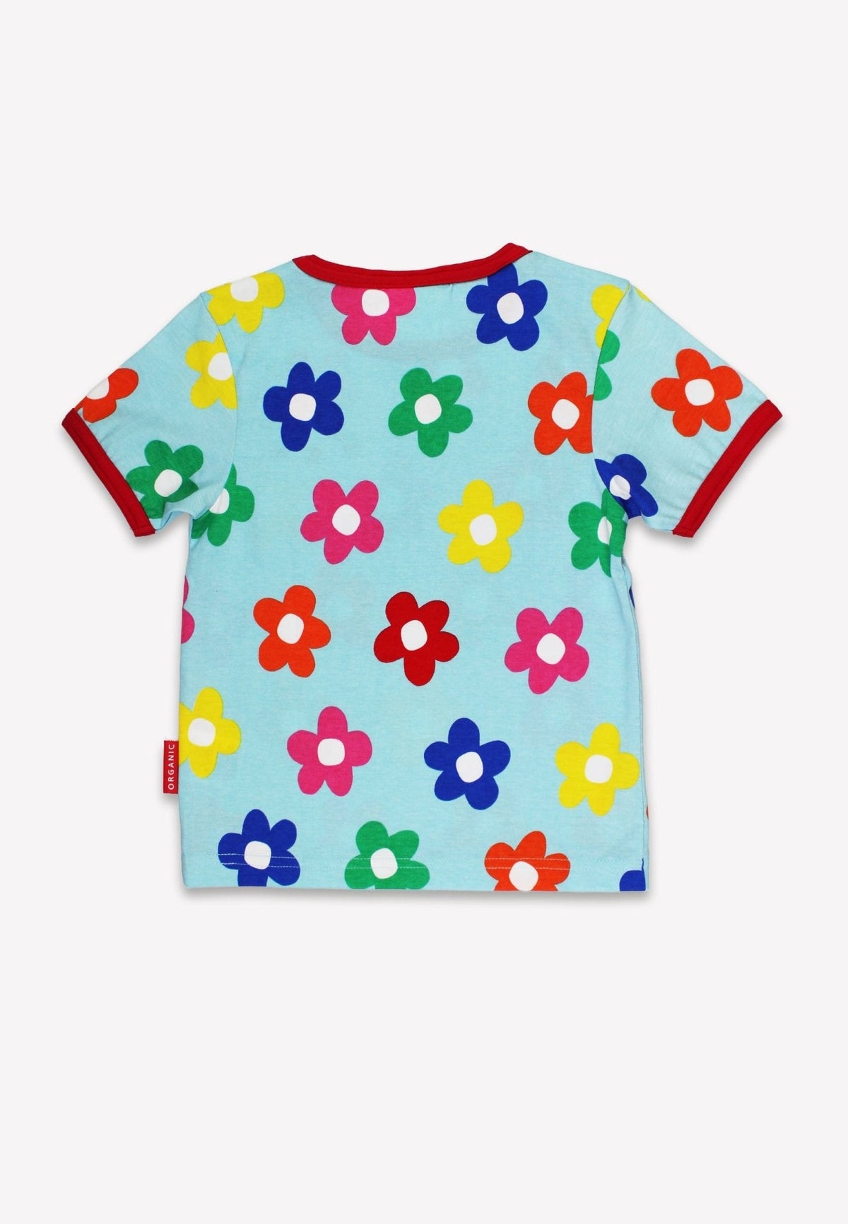 Organic Rainbow Bloom Bunny Pocket Applique Short-Sleeved T-Shirt