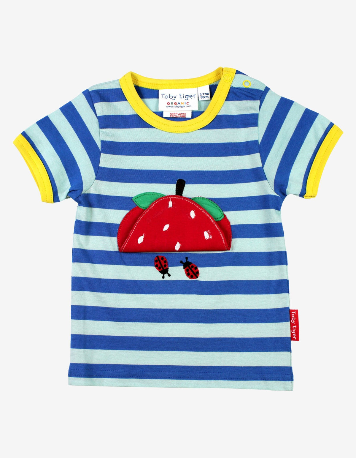 Organic Strawberry Applique Short-Sleeved T-Shirt