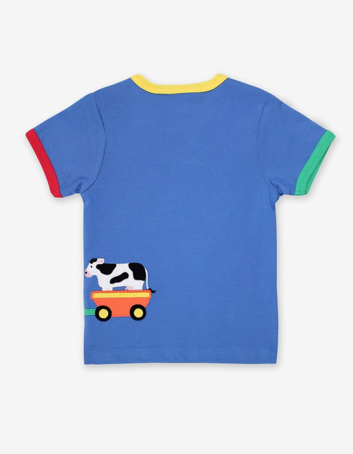 Organic Animal Train Applique Short-Sleeved T-Shirt