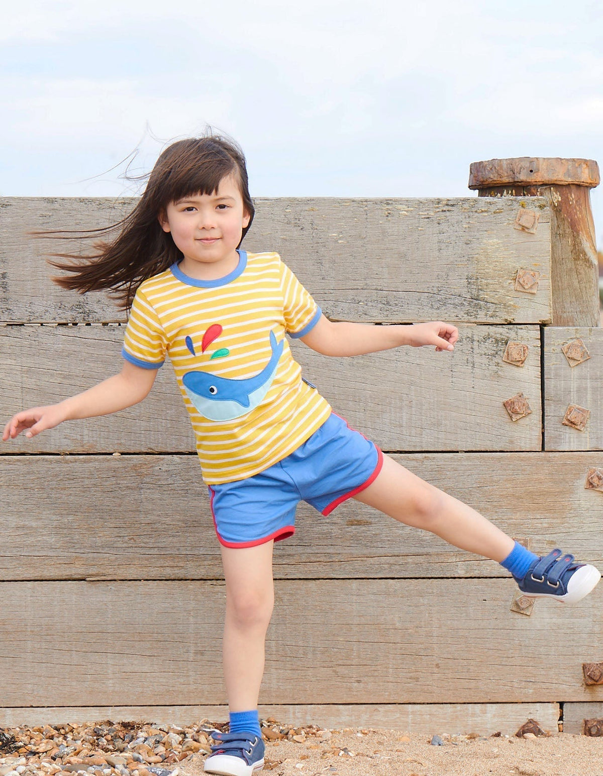 Organic Whale Applique Short-Sleeved T-Shirt